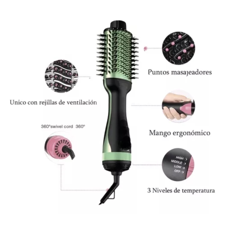 Cepillo Secador Cabello Aguacate